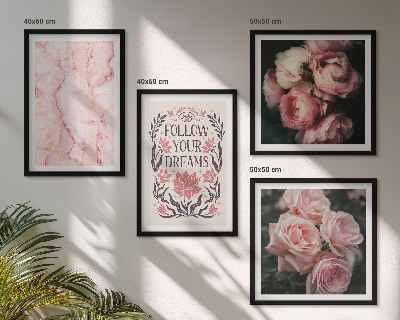 Mur de tableaux Rêves de marbre aux roses vintage