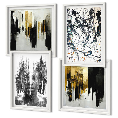 Polyptyque z cadres Portraits abstraits contrastés