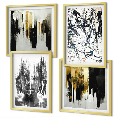 Polyptyque z cadres Portraits abstraits contrastés