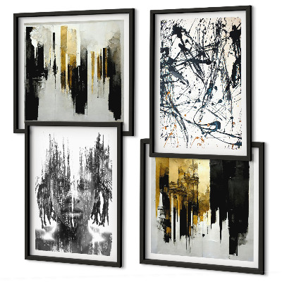 Polyptyque z cadres Portraits abstraits contrastés