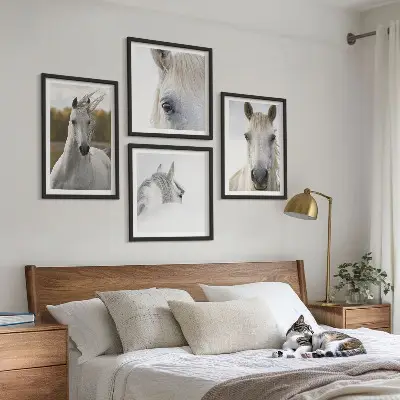 Chevaux blancs ensemble de 4 tableaux