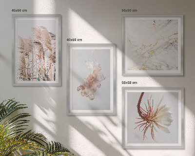 Mur de tableaux Fleurs d'herbe élégantes en marbre