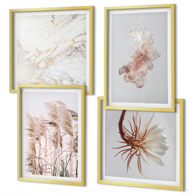 Mur de tableaux Fleurs d'herbe élégantes en marbre