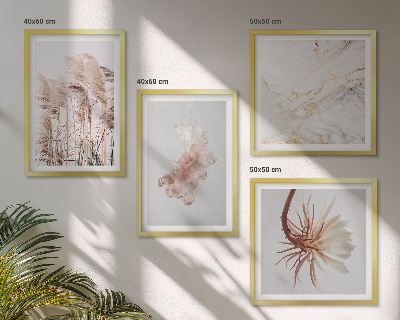 Mur de tableaux Fleurs d'herbe élégantes en marbre