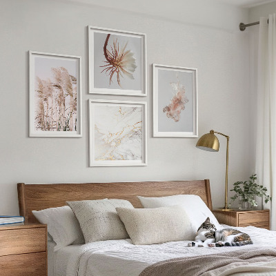 Mur de tableaux Fleurs d'herbe élégantes en marbre