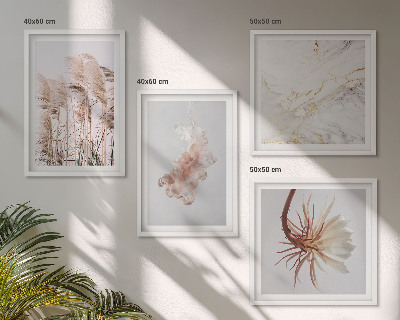 Mur de tableaux Fleurs d'herbe élégantes en marbre