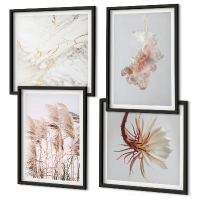 Mur de tableaux Fleurs d'herbe élégantes en marbre