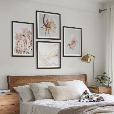 Mur de tableaux Fleurs d'herbe élégantes en marbre