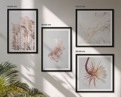 Mur de tableaux Fleurs d'herbe élégantes en marbre