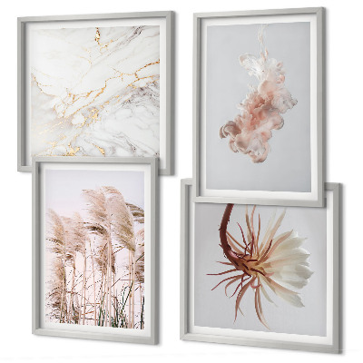 Mur de tableaux Fleurs d'herbe élégantes en marbre