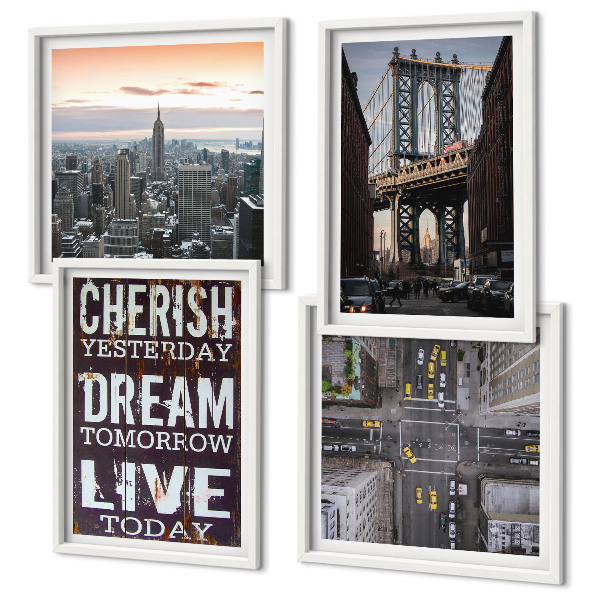 Polyptyque z cadres Citation sur les paysages de new york