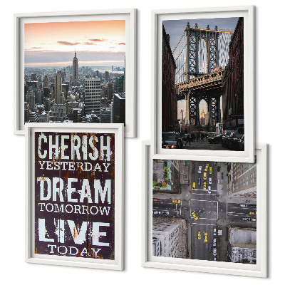 Polyptyque z cadres Citation sur les paysages de new york