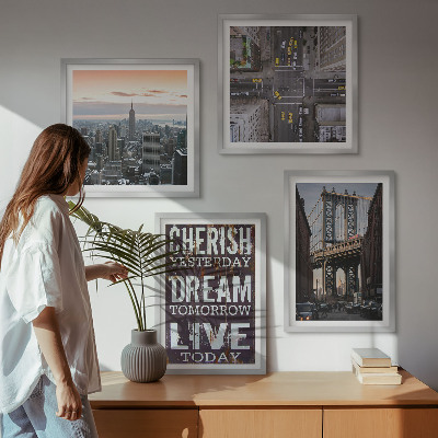 Polyptyque z cadres Citation sur les paysages de new york