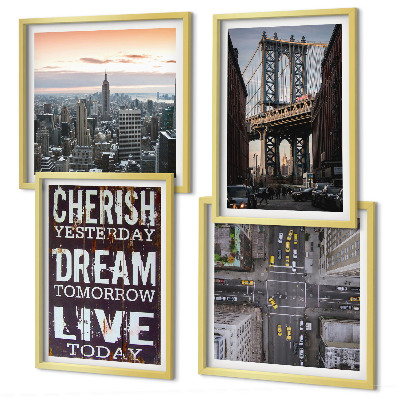 Polyptyque z cadres Citation sur les paysages de new york
