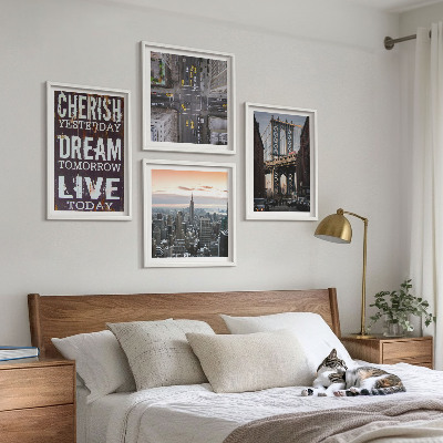 Polyptyque z cadres Citation sur les paysages de new york