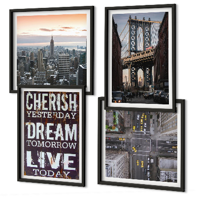 Polyptyque z cadres Citation sur les paysages de new york