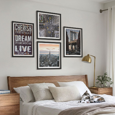 Polyptyque z cadres Citation sur les paysages de new york