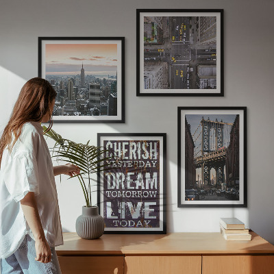 Polyptyque z cadres Citation sur les paysages de new york