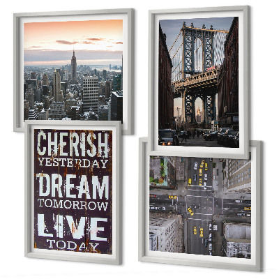 Polyptyque z cadres Citation sur les paysages de new york