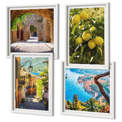 Mur de tableaux Rues du bord de mer, mer de citrons