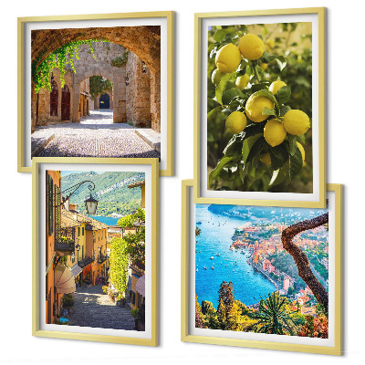 Mur de tableaux Rues du bord de mer, mer de citrons