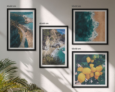 Polyptyque z cadres Plage de mer citrons montagnes