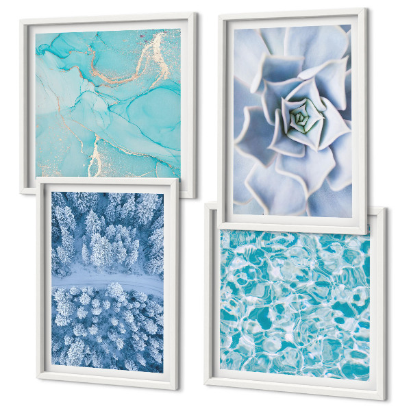 Mur de tableaux Fleur bleue de la forêt d'hiver