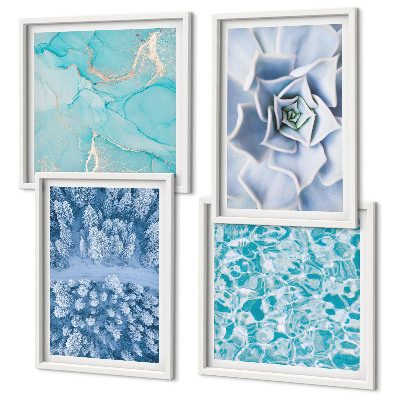 Mur de tableaux Fleur bleue de la forêt d'hiver