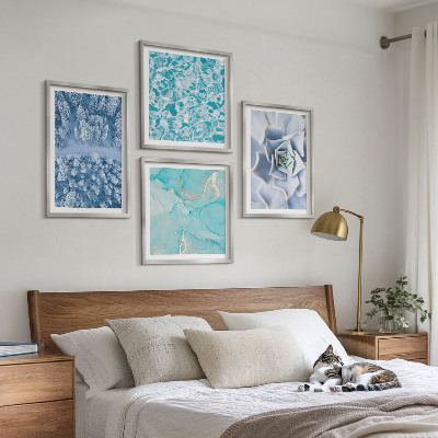 Mur de tableaux Fleur bleue de la forêt d'hiver