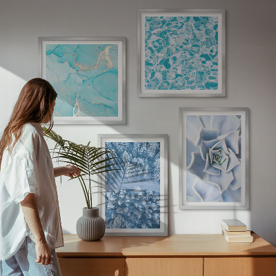 Mur de tableaux Fleur bleue de la forêt d'hiver