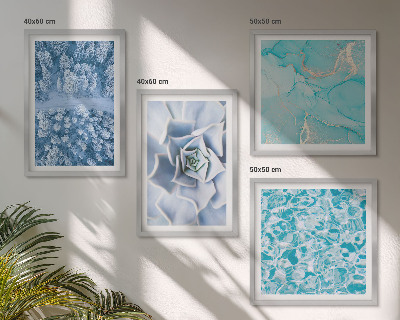 Mur de tableaux Fleur bleue de la forêt d'hiver