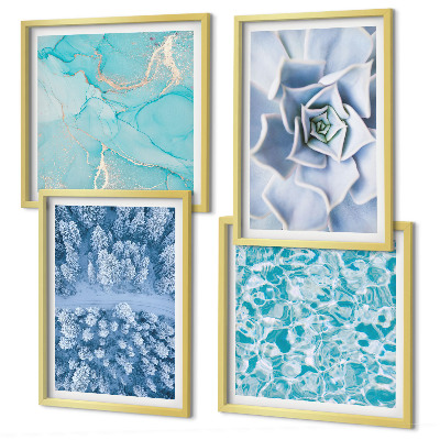 Mur de tableaux Fleur bleue de la forêt d'hiver