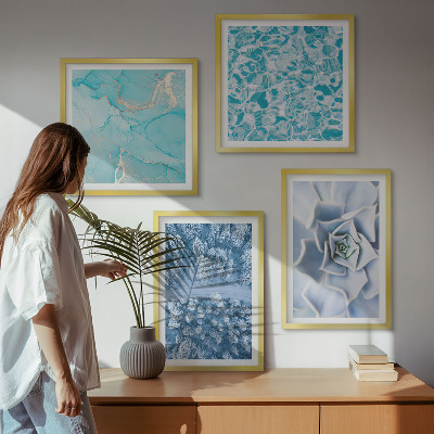 Mur de tableaux Fleur bleue de la forêt d'hiver