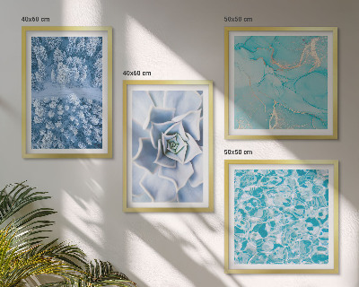 Mur de tableaux Fleur bleue de la forêt d'hiver