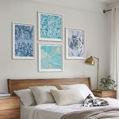 Mur de tableaux Fleur bleue de la forêt d'hiver