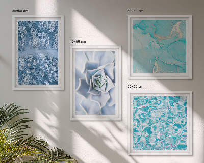 Mur de tableaux Fleur bleue de la forêt d'hiver