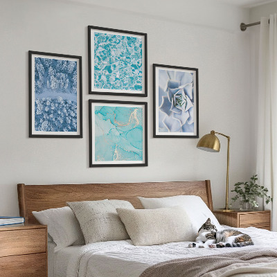 Mur de tableaux Fleur bleue de la forêt d'hiver