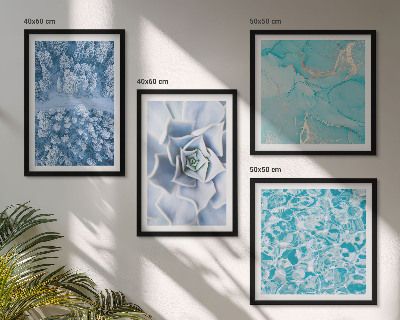 Mur de tableaux Fleur bleue de la forêt d'hiver
