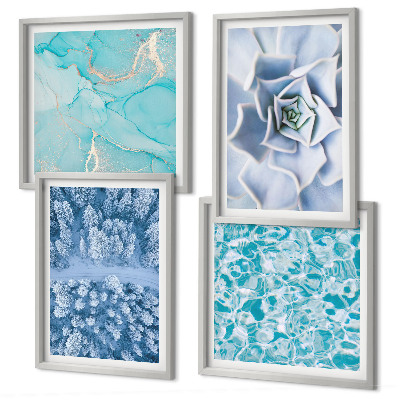 Mur de tableaux Fleur bleue de la forêt d'hiver