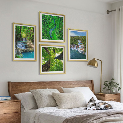 Mur de tableaux Cascades eau de forêt verte