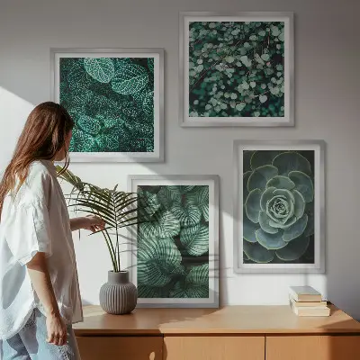 Mur de tableaux feuilles de plantes succulentes élégantes