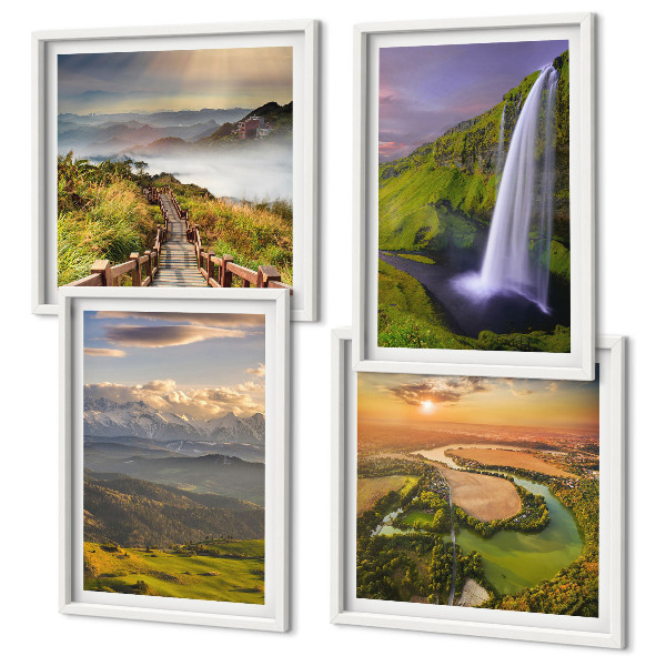 Mur de tableaux Vues sur les montagnes, les rivières et les cascades