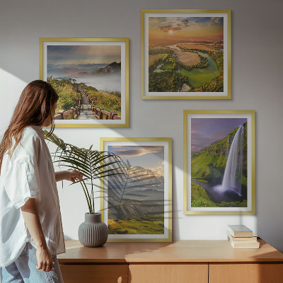Mur de tableaux Vues sur les montagnes, les rivières et les cascades