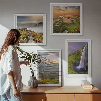 Mur de tableaux Vues sur les montagnes, les rivières et les cascades