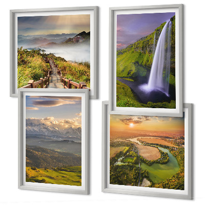 Mur de tableaux Vues sur les montagnes, les rivières et les cascades