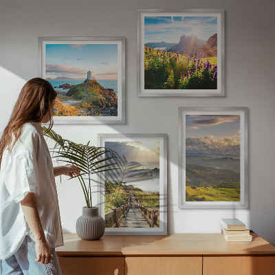 Mur de tableaux Chemin du ciel des fleurs de montagne