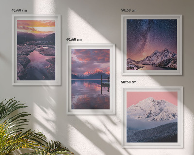 Ensemble de 4 tableaux Montagnes, eau, paysages magnifiques