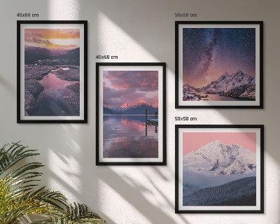 Ensemble de 4 tableaux Montagnes, eau, paysages magnifiques