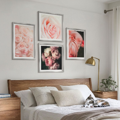 Mur de tableaux Flamants roses pastel