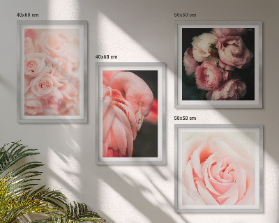 Mur de tableaux Flamants roses pastel